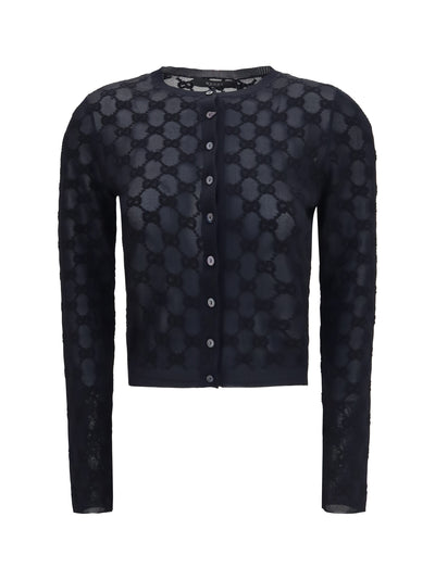 gg all-over viscose crepe cardigan