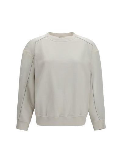crewneck sweatshirt with organza sleeves