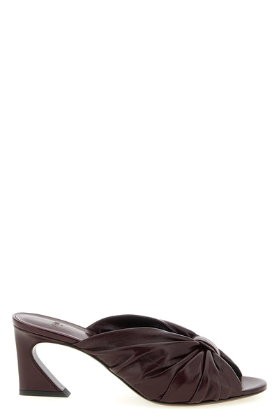 fendi arco slides in glossy nappa leather