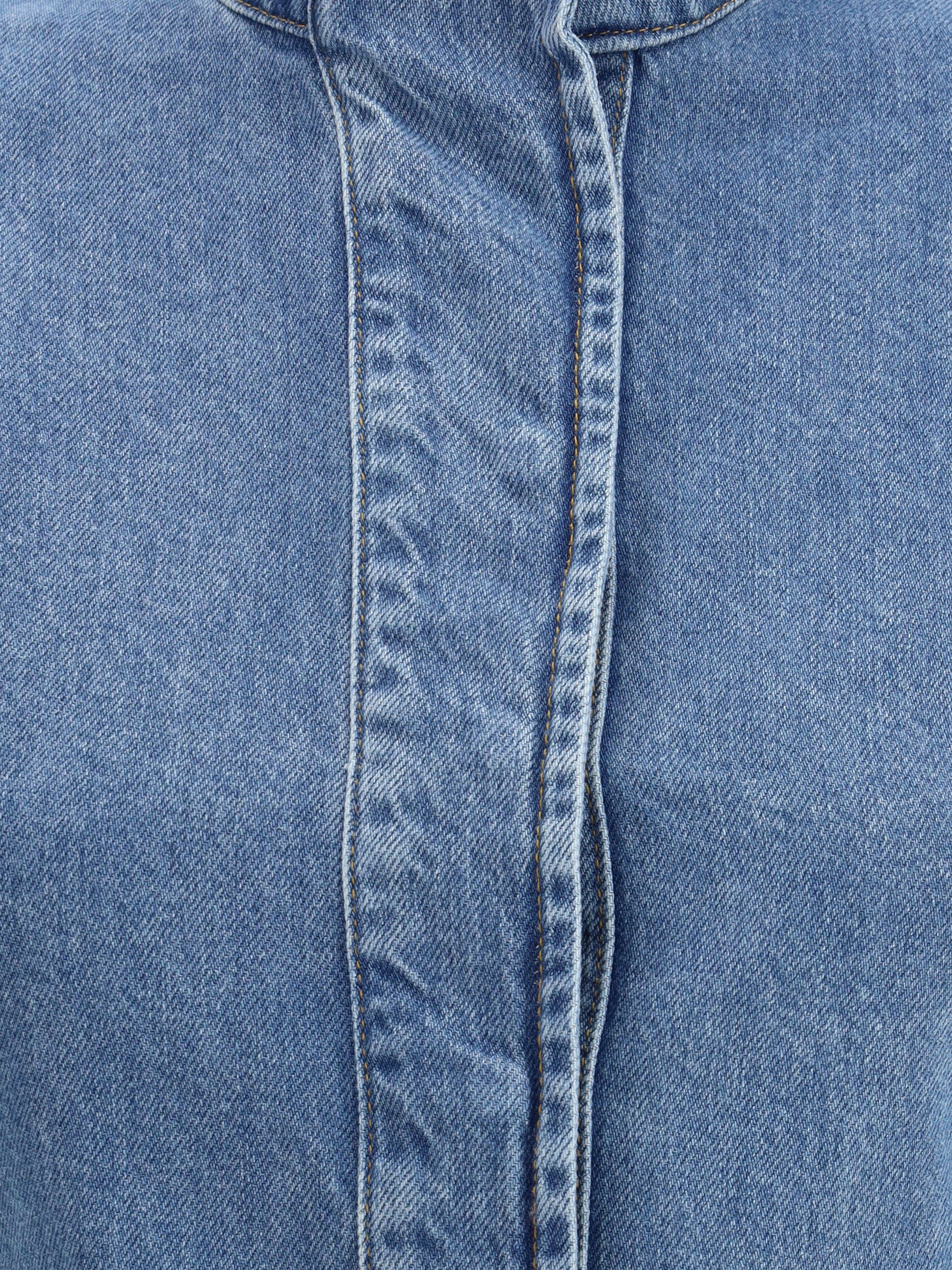 MARINE SERRE 38 moon laser blue wash denim shirt