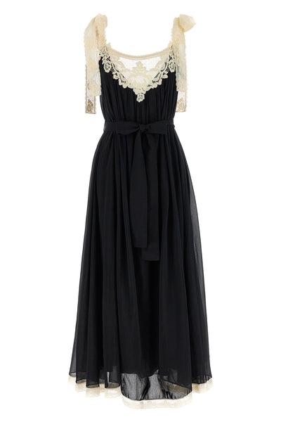 roselight long dress in cotton and silk blend