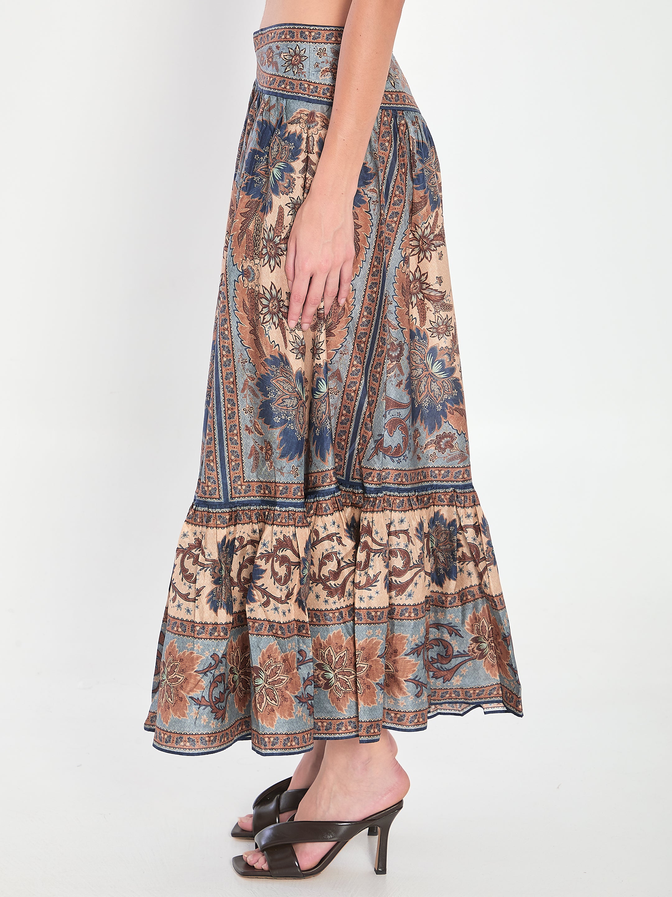 ZIMMERMANN 02 ascension tiered midi skirt