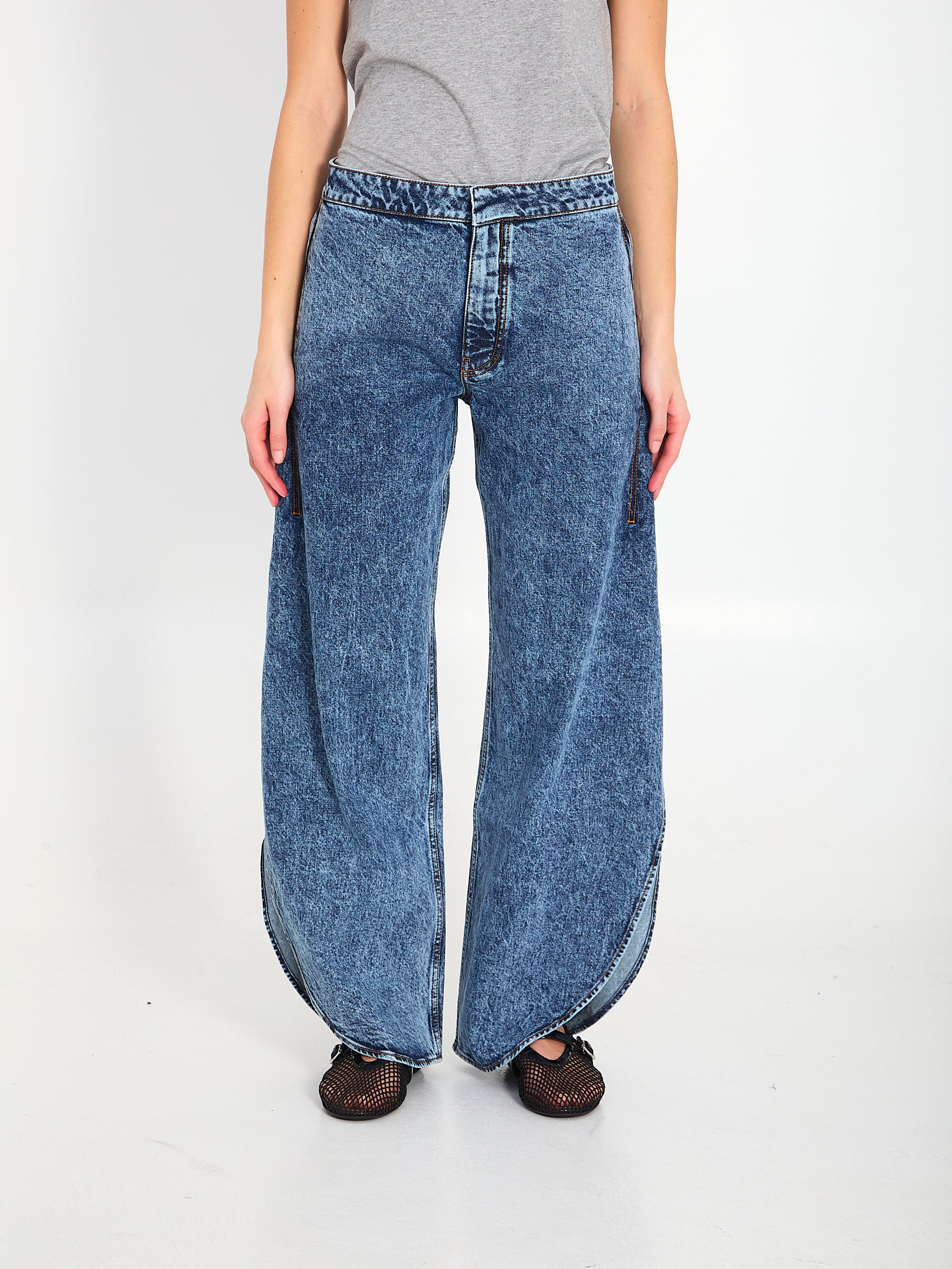 ALAIA 36 petals denim jeans