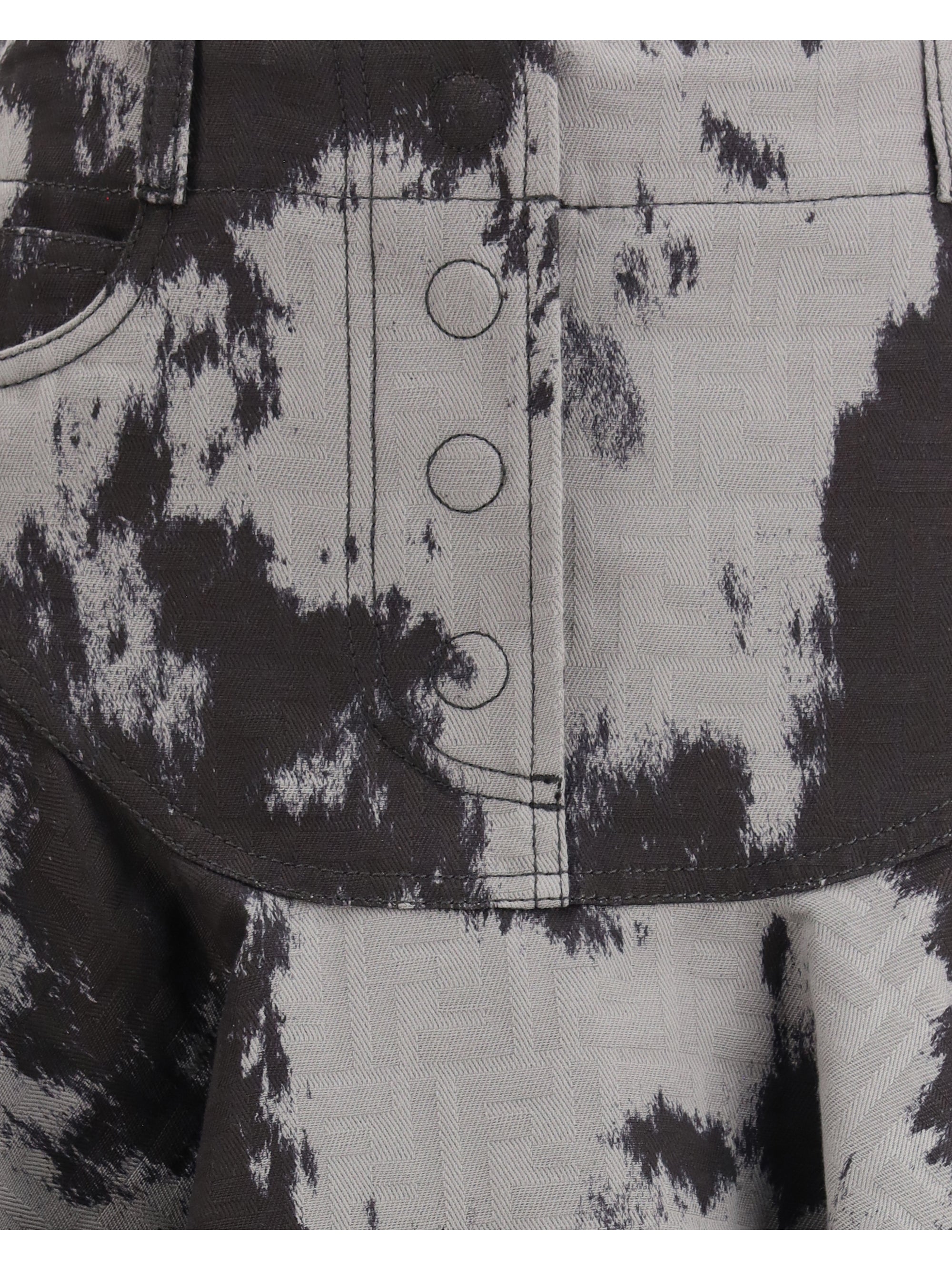 FENDI 38 denim miniskirt with animalier motif