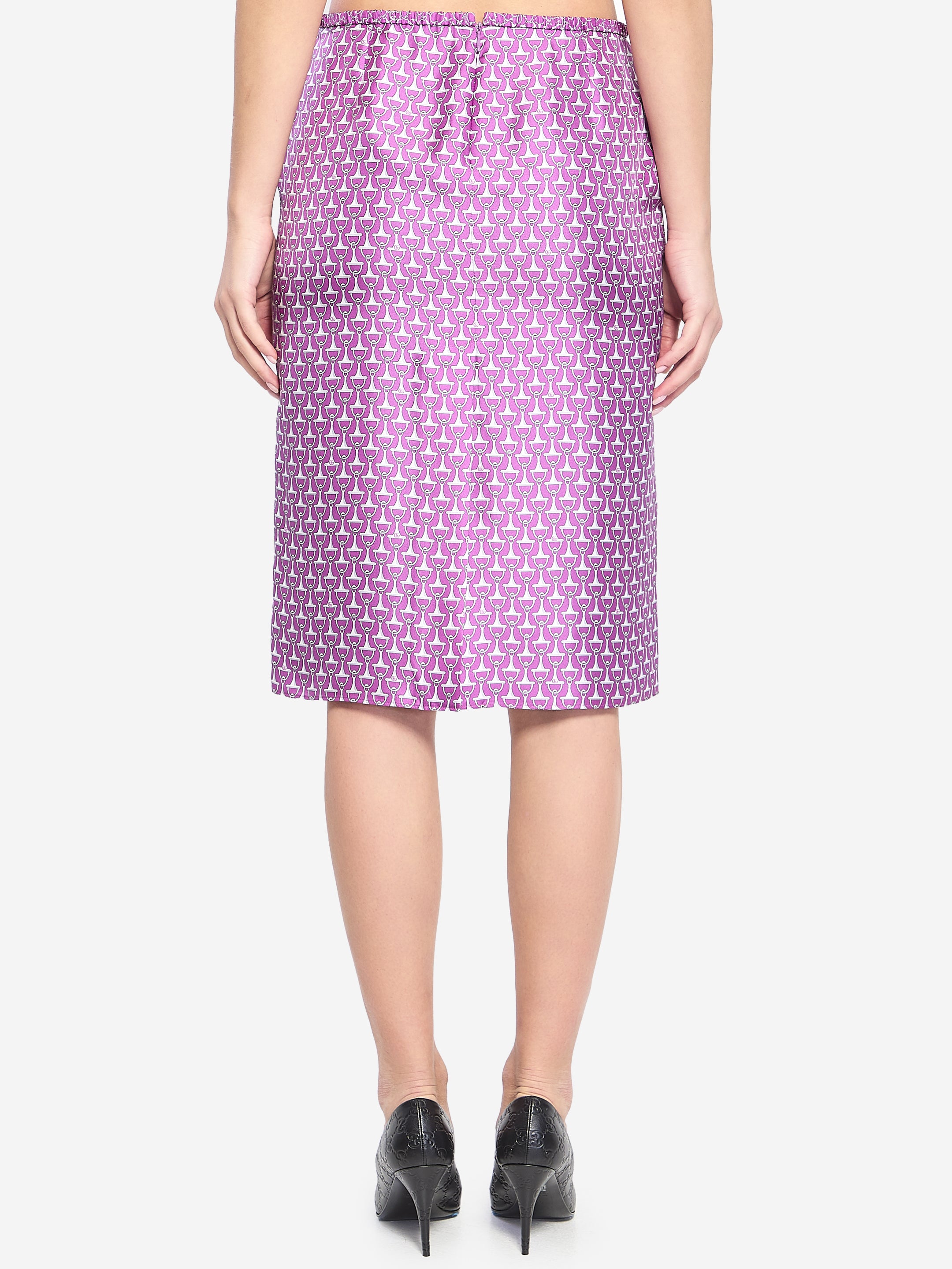 GUCCI 40 printed silk skirt