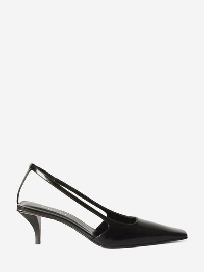 crystal logo slingback pumps