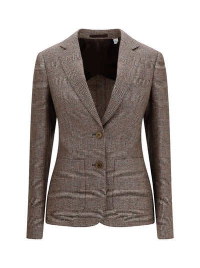 single-breasted wool and linen blazer