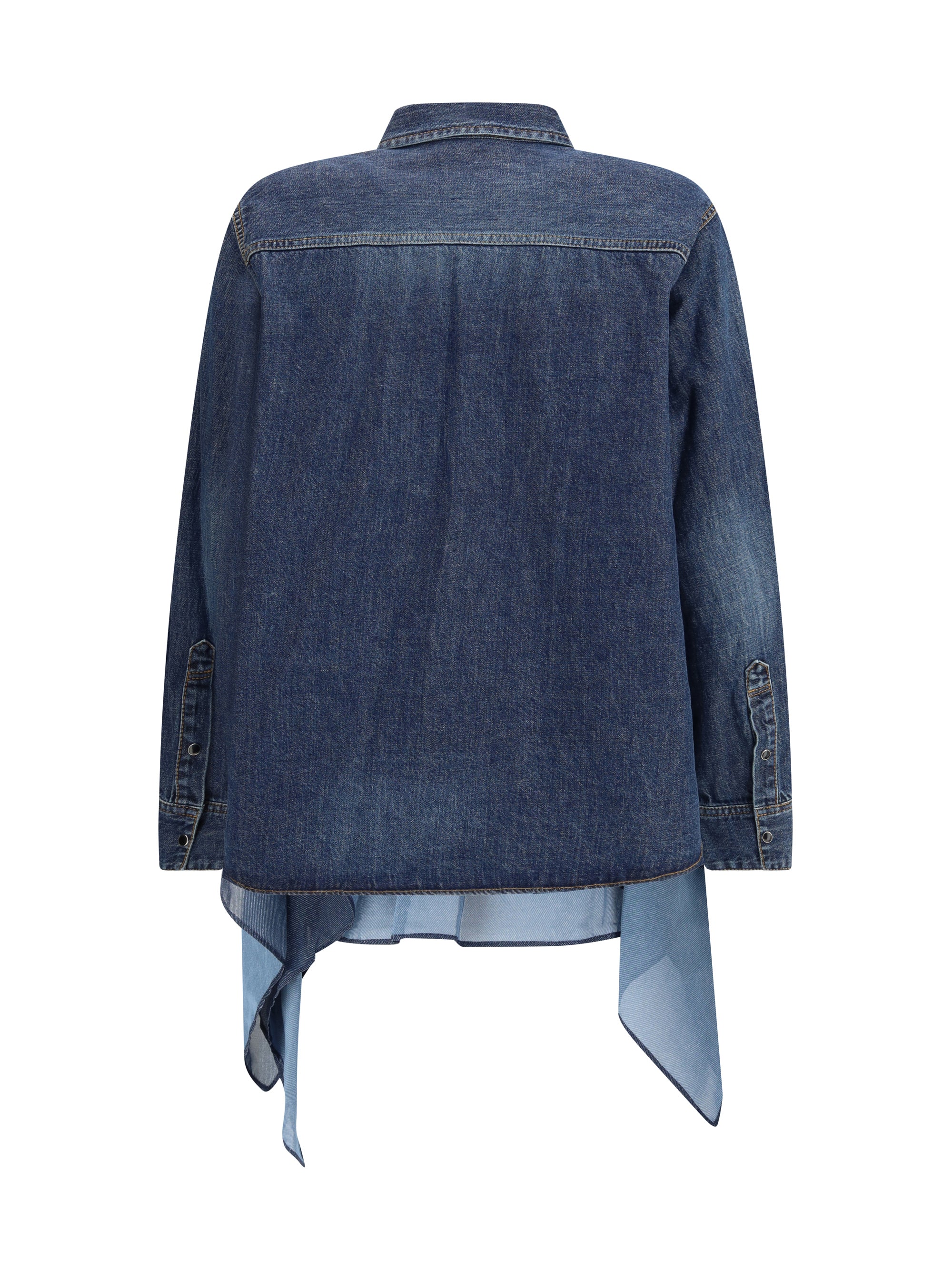 SACAI 2 denim and satin shirt