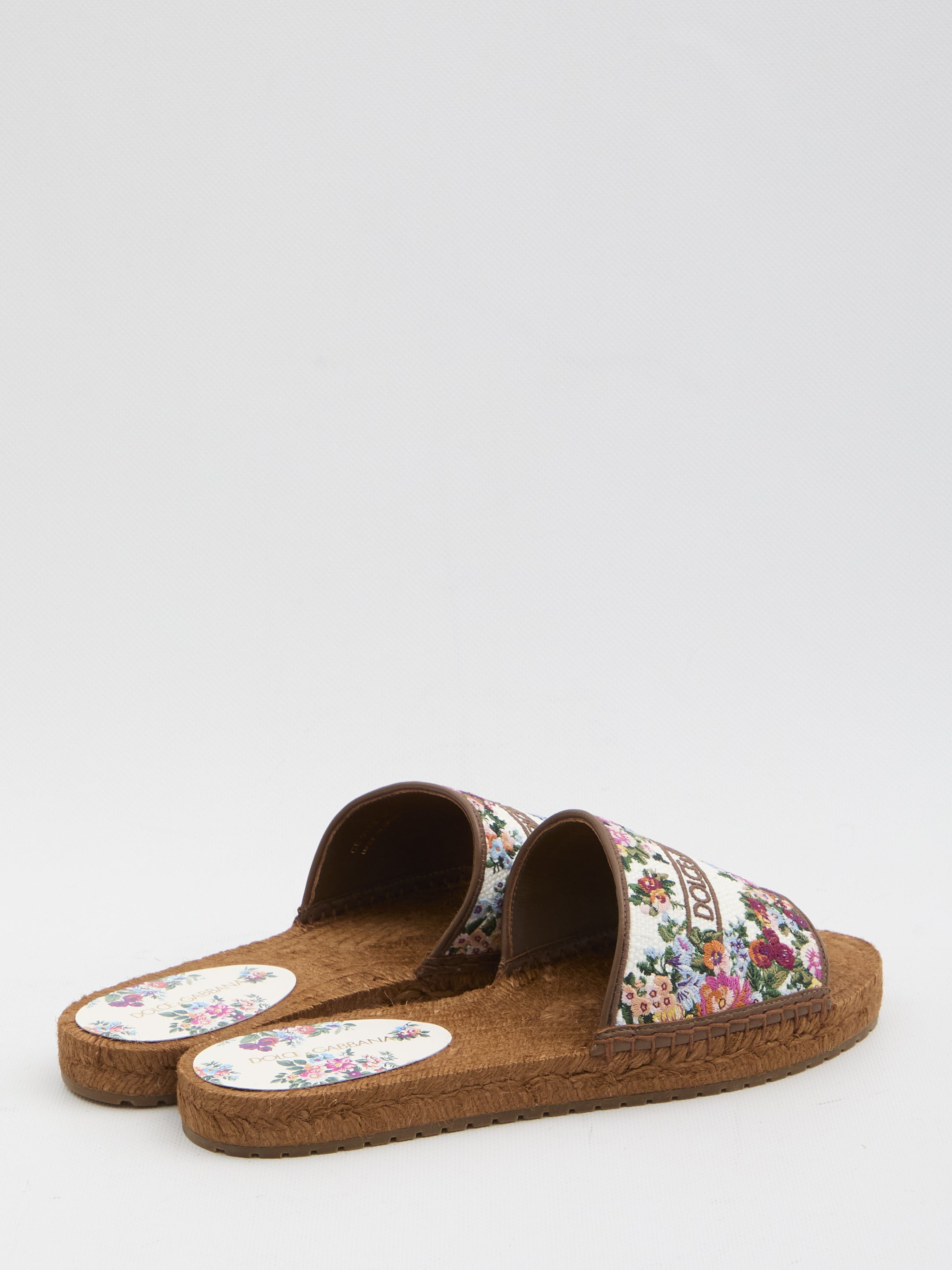DOLCE&GABBANA 36 embroidered floral espadrilla slides