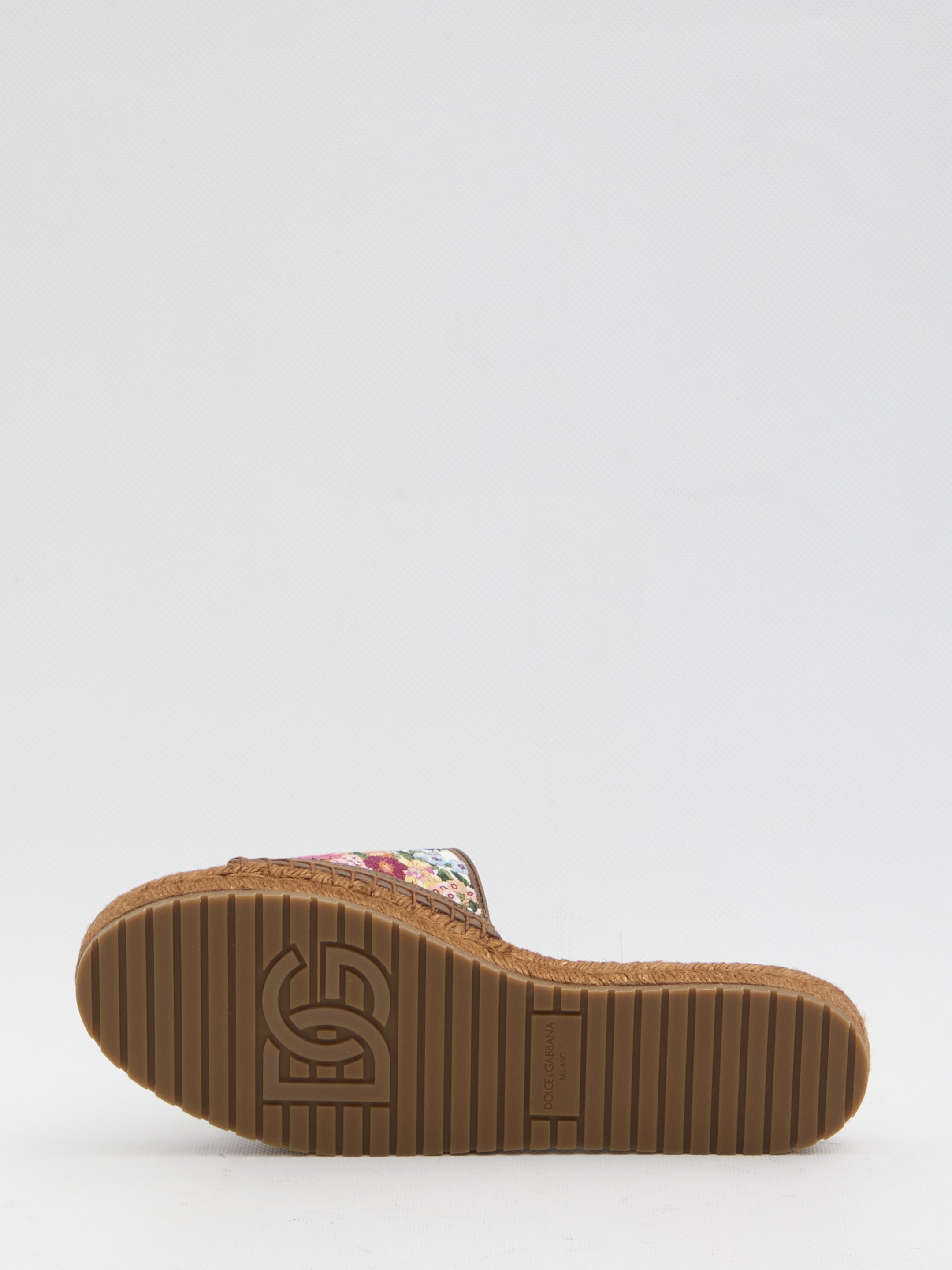 DOLCE&GABBANA 36 embroidered floral espadrilla slides