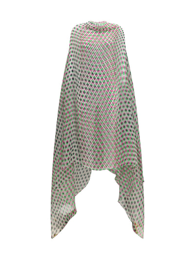 polka-dot cape dress