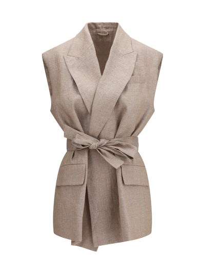 linen blend vest