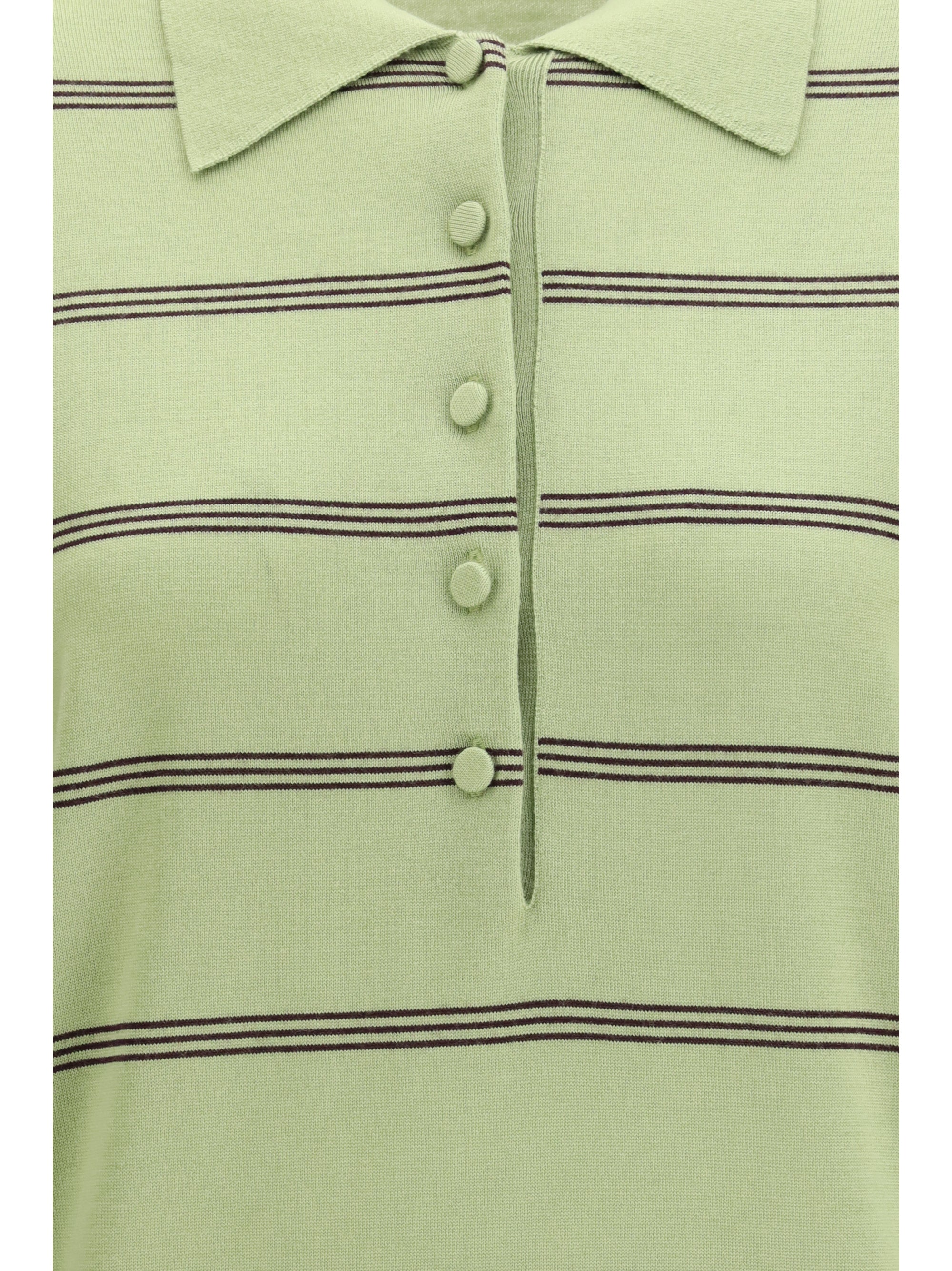 DRIES VAN NOTEN M merino wool striped polo sweater