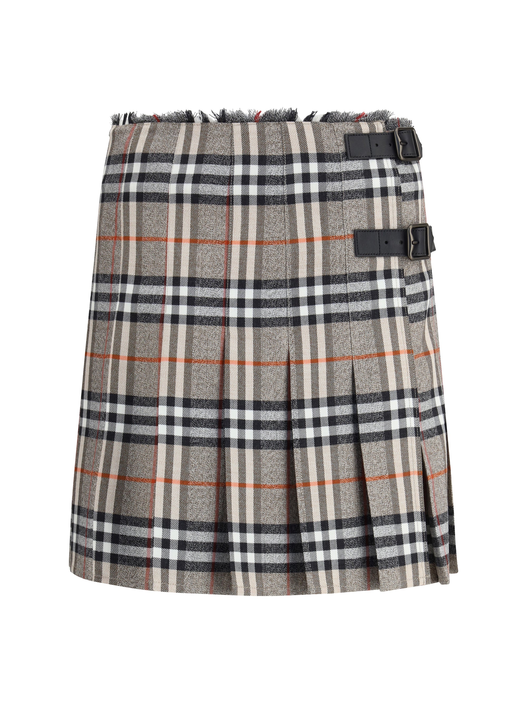 BURBERRY 6 check archive wool miniskirt