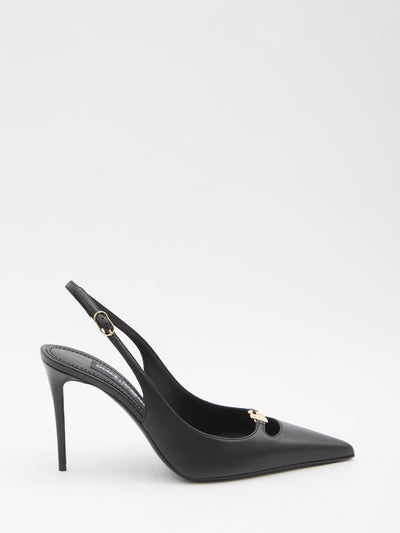 slingback pumps in silk nappa