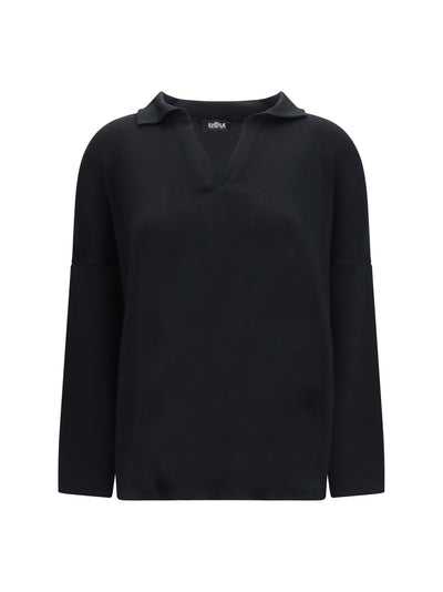 wool polo collar sweater