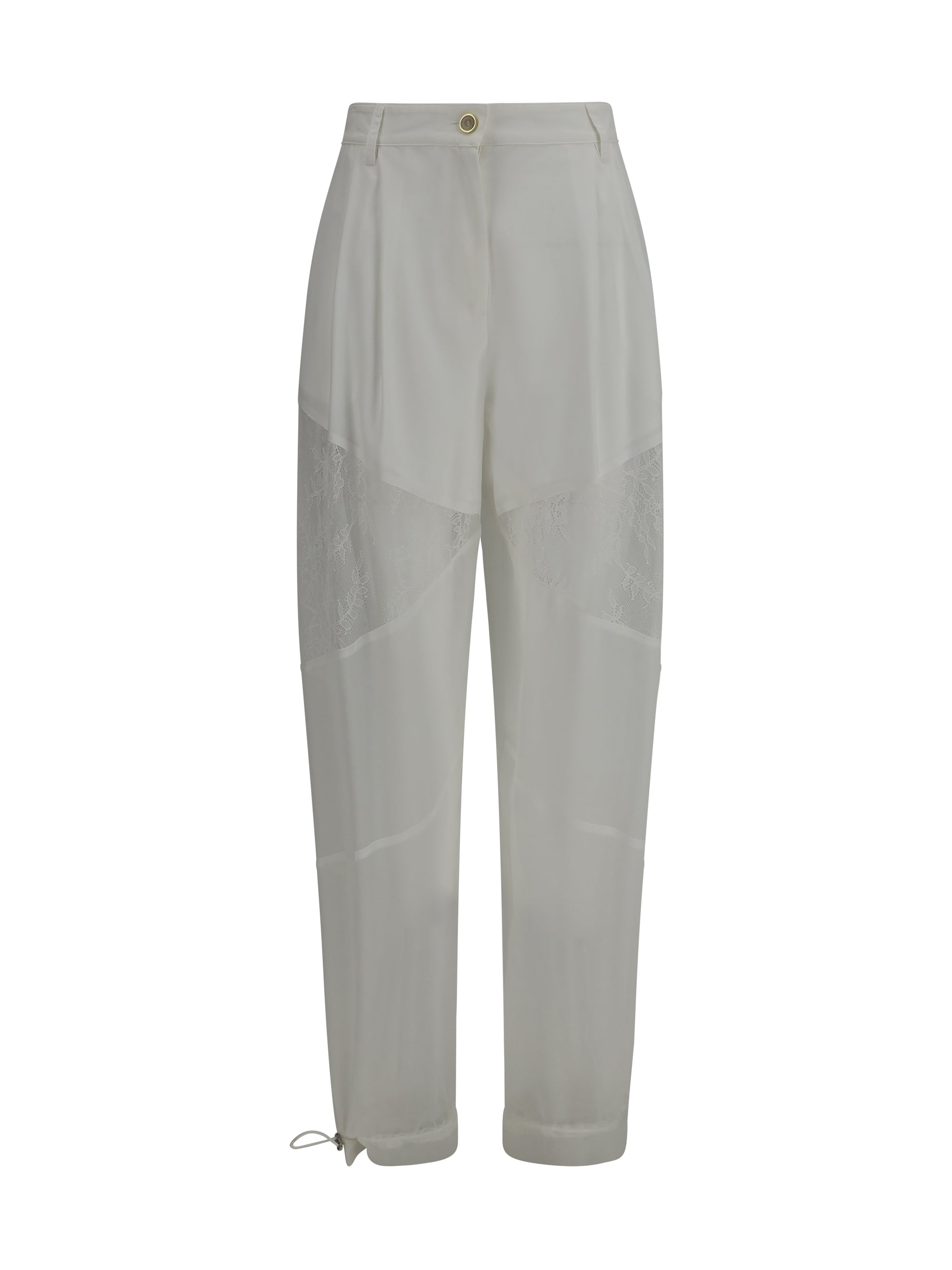 PINKO 38 nacy pants with lace inserts