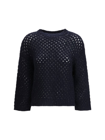 jumper crafted from platinum yarn with micro sequins