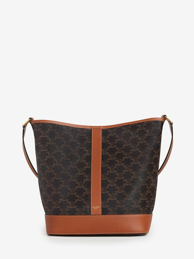 medium bucket bag in tan triomphe canvas