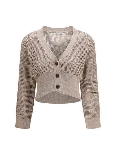 sequined mesh cardigan