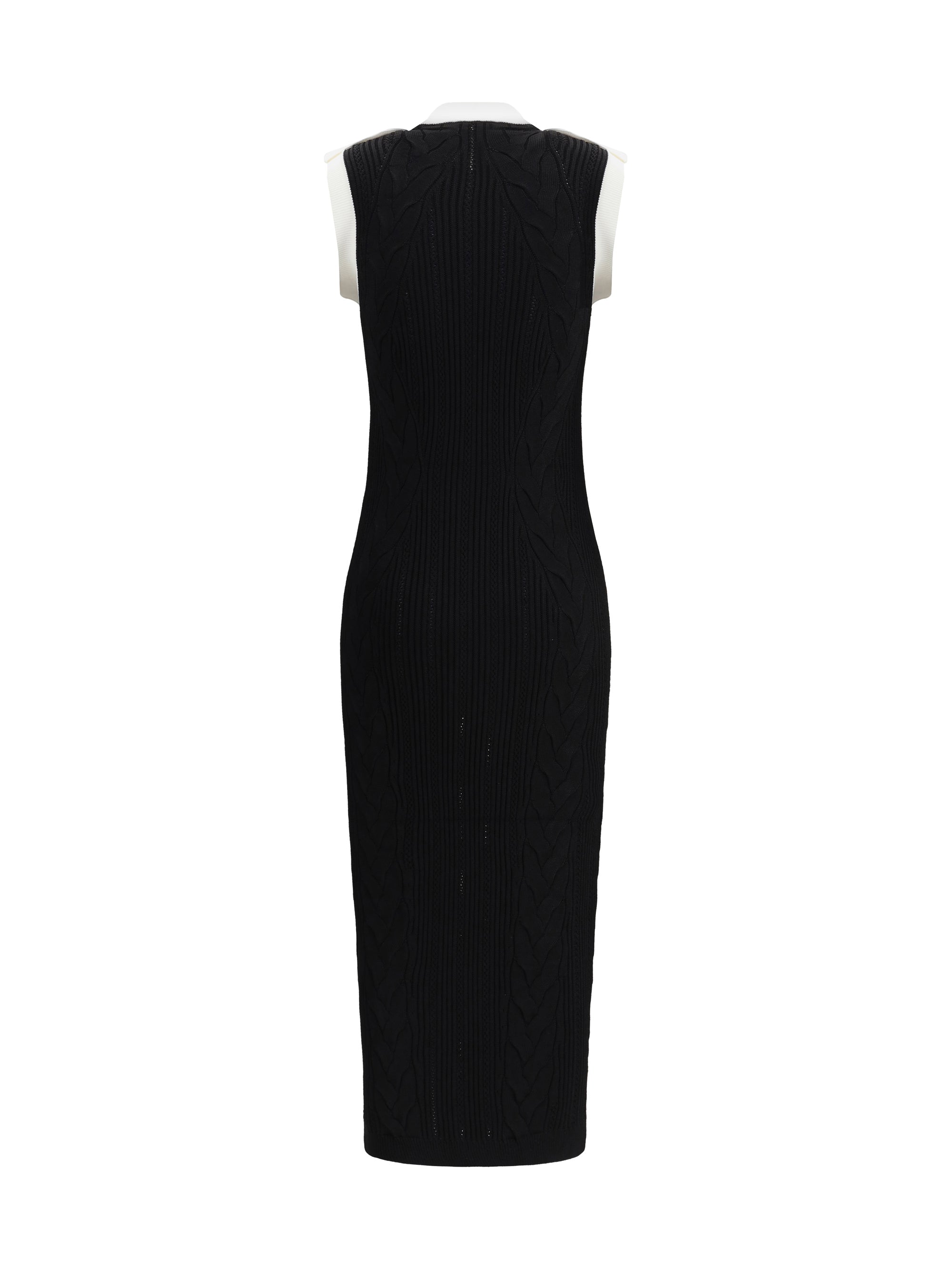 BALMAIN 36 sleeveless torsade knit long dress