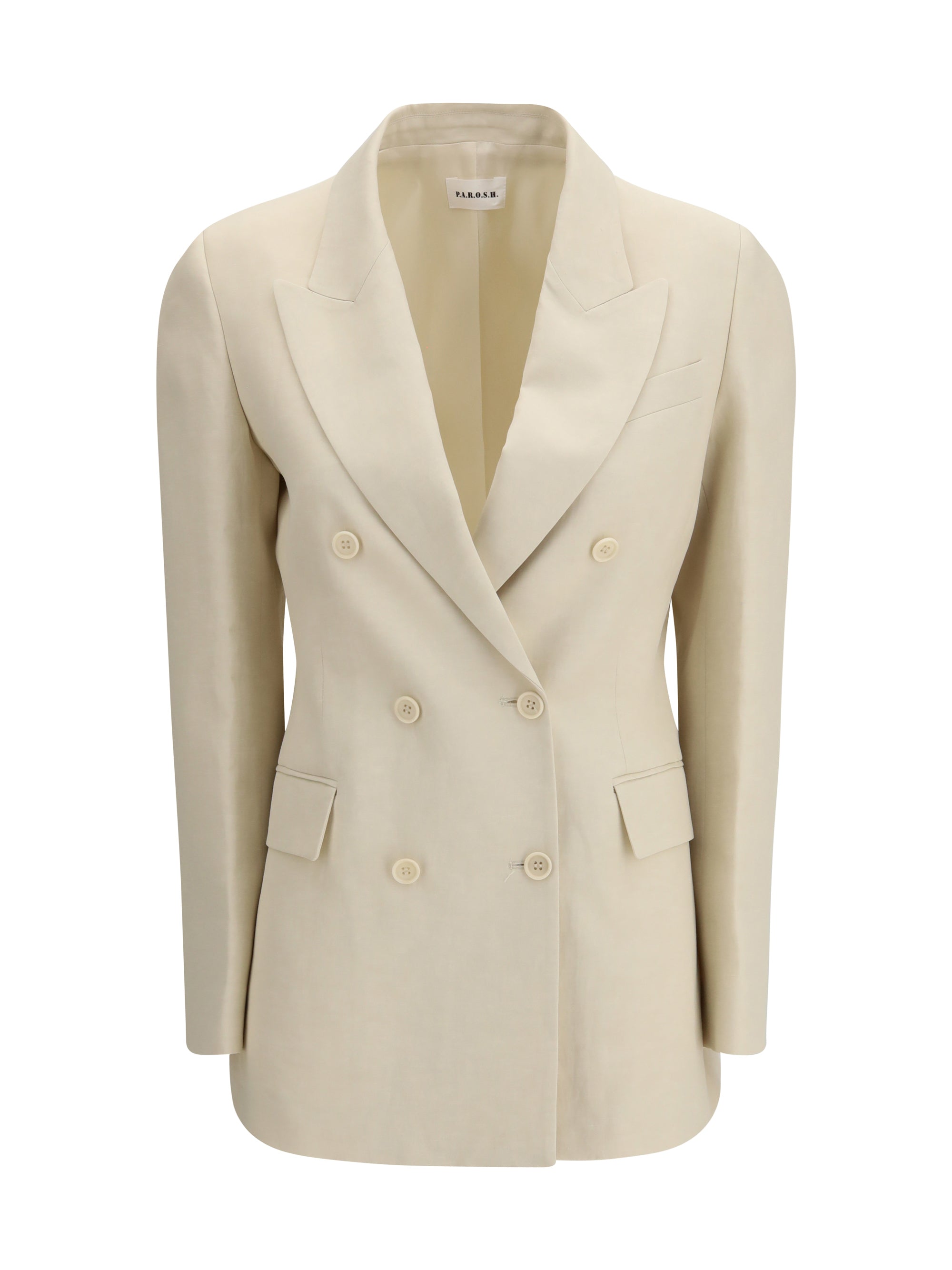 P.A.R.O.S.H. L double-breasted blazer in a ribbed fabric