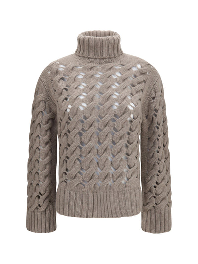 perforated turtleneck sweater