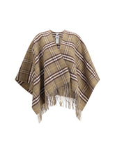 BURBERRY OS wool and cashmere check cape