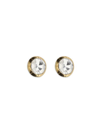 round crystal clip-on earrings