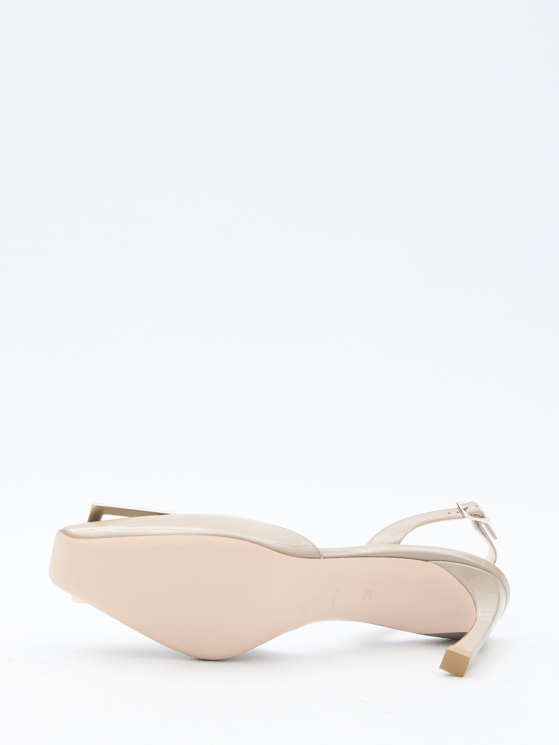 ROGER VIVIER 35 trompette metal slingback pumps