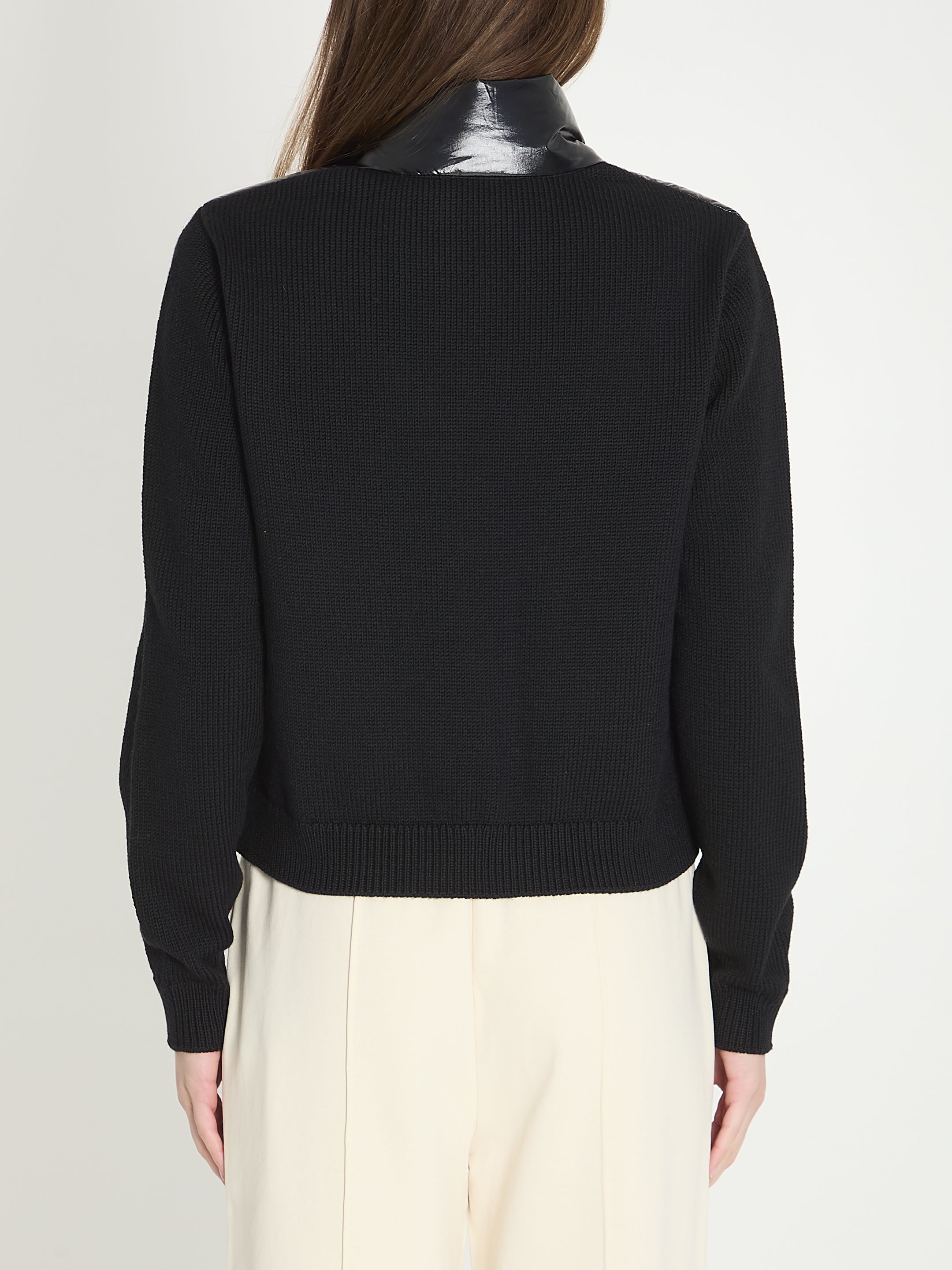 MONCLER S padded wool cardigan