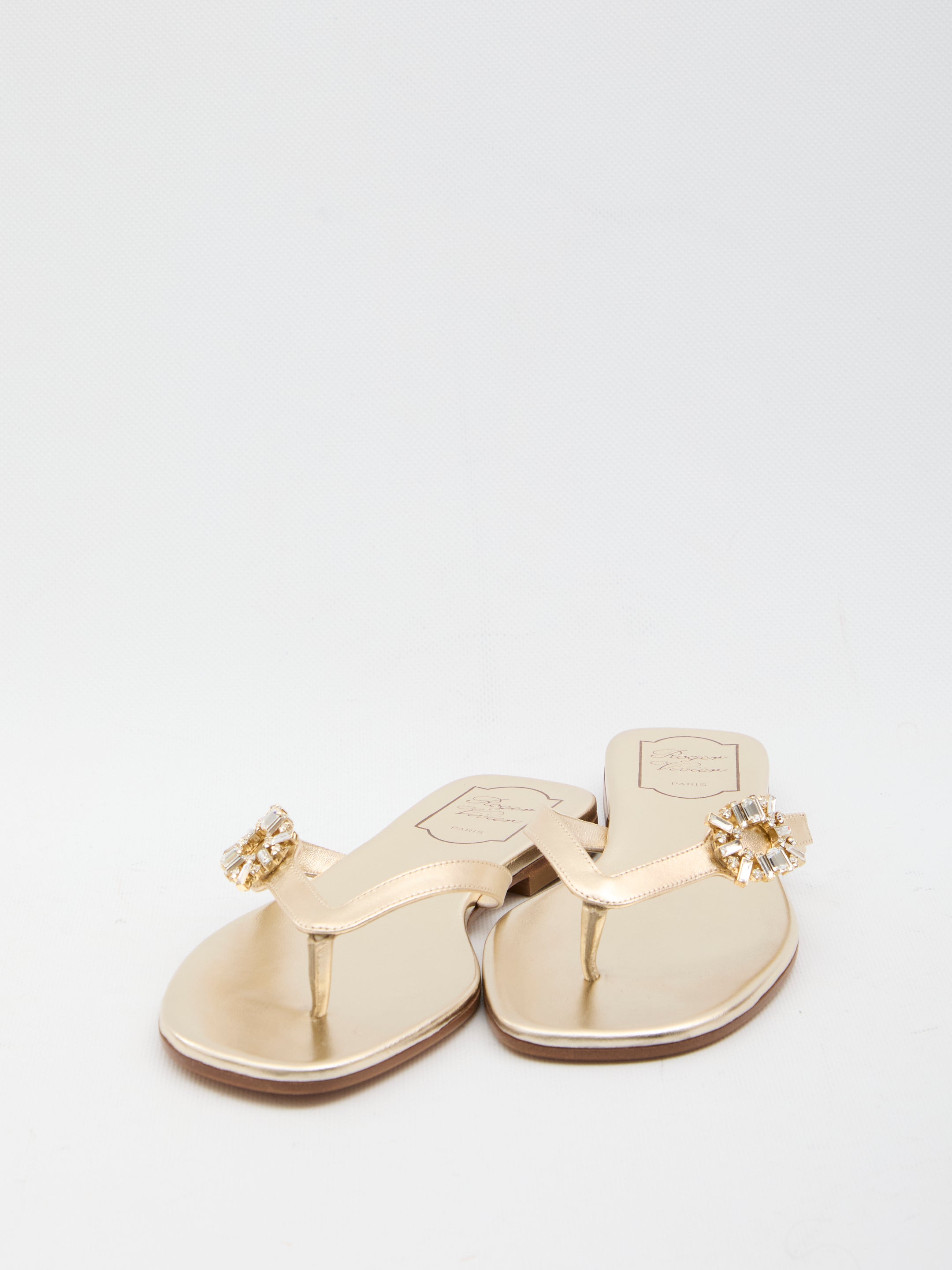 ROGER VIVIER 36 crystal slider sandals