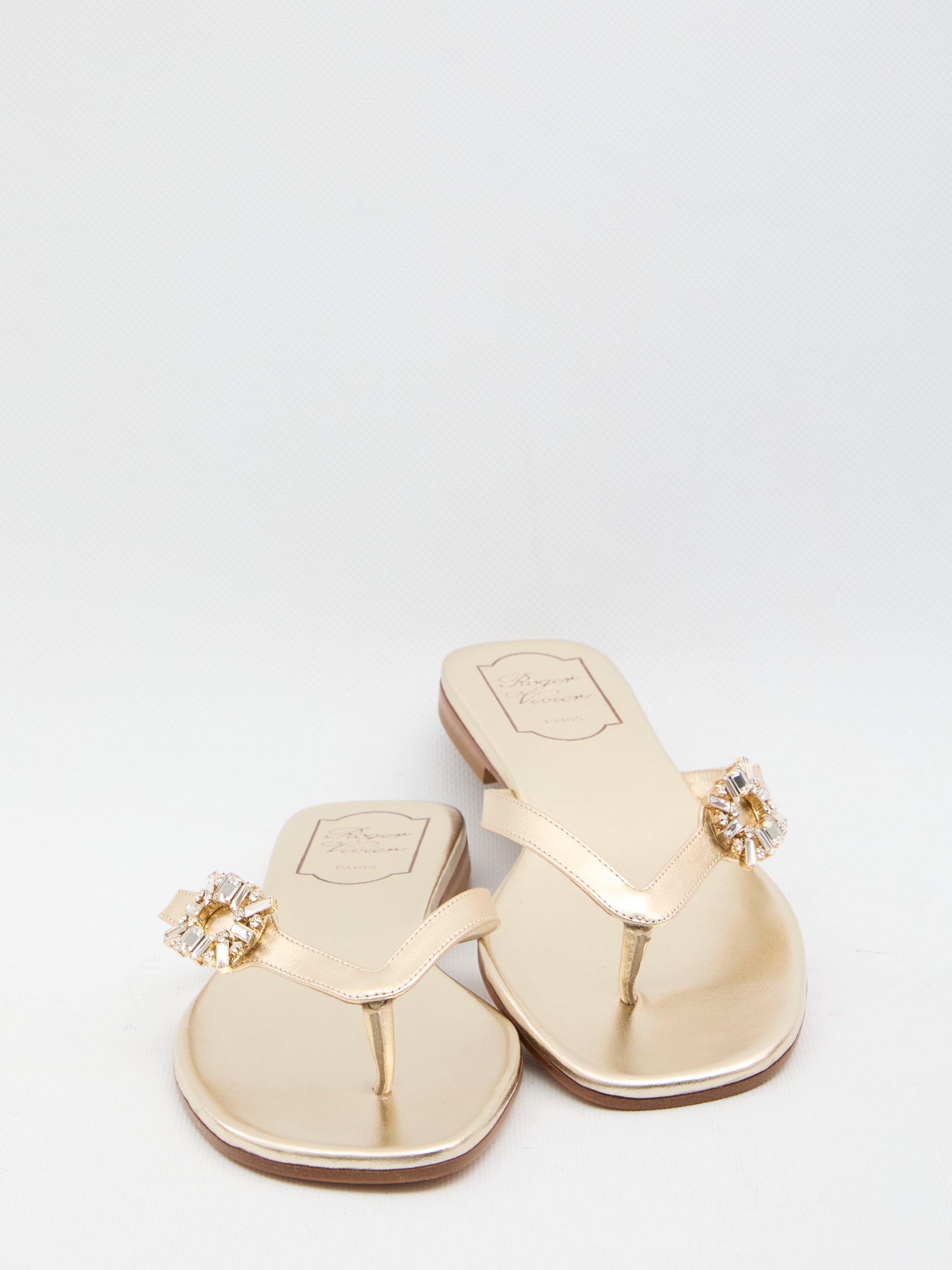 ROGER VIVIER 36 crystal slider sandals