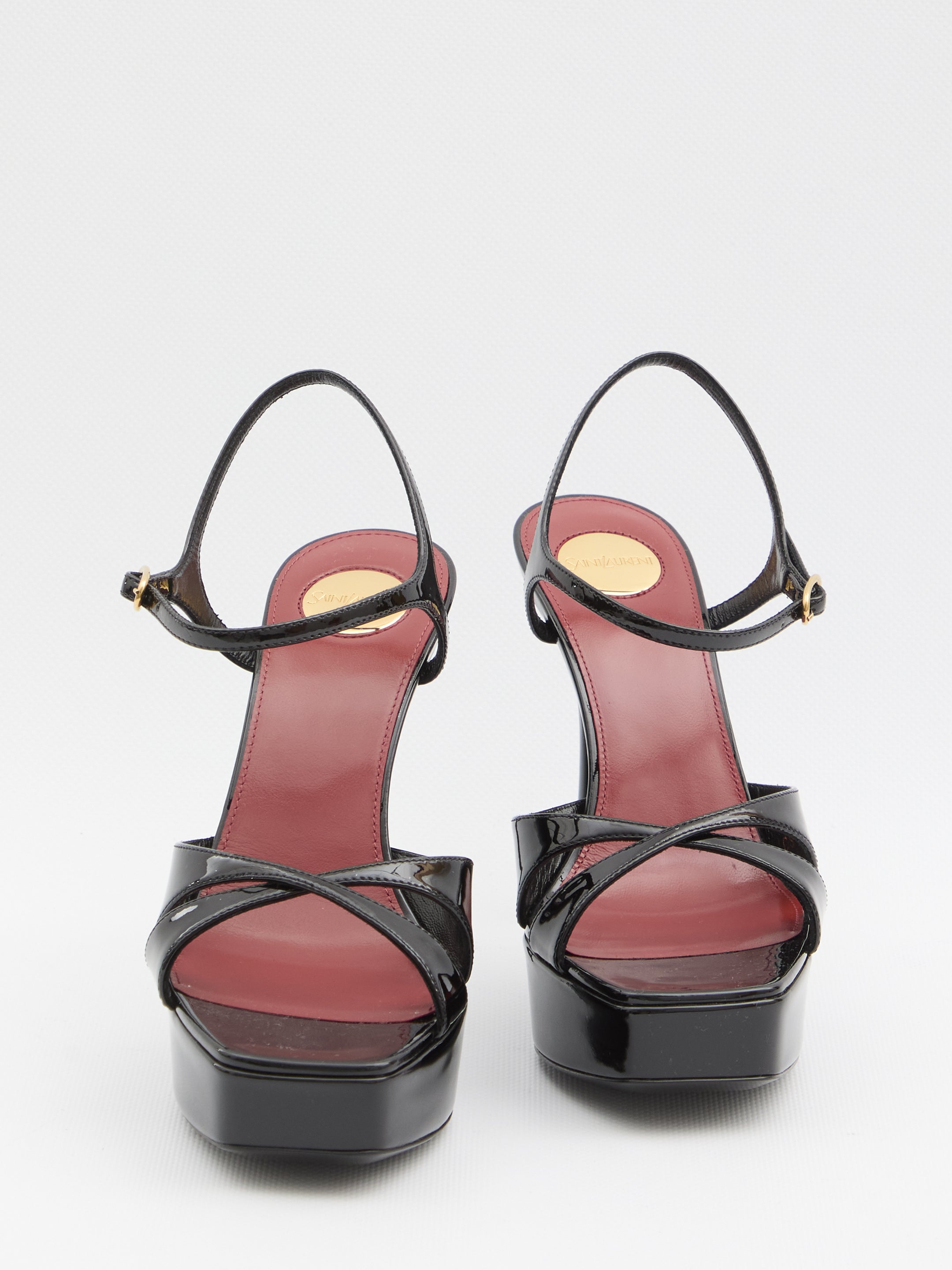 SAINT LAURENT 36½ black leather sandals
