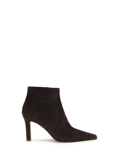 squared toe nappa leather ankle boots