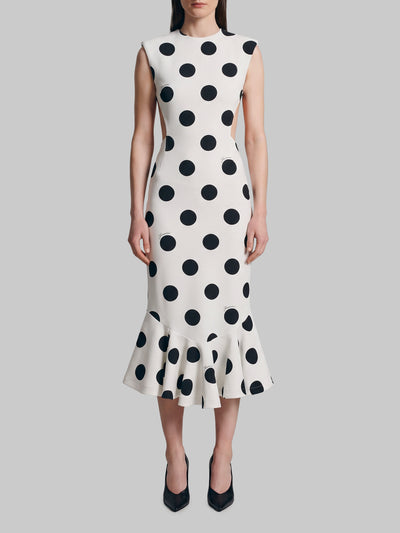 palmier polka-dot midi dress