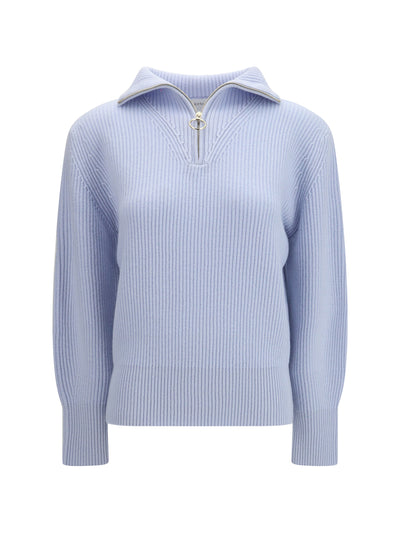 wool and cashmere half zip sweater
