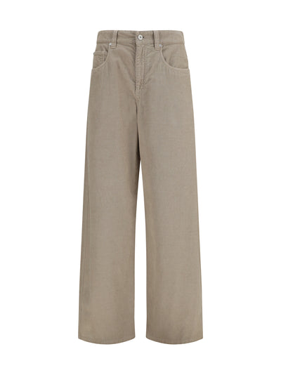 straight-leg cotton and linen pants