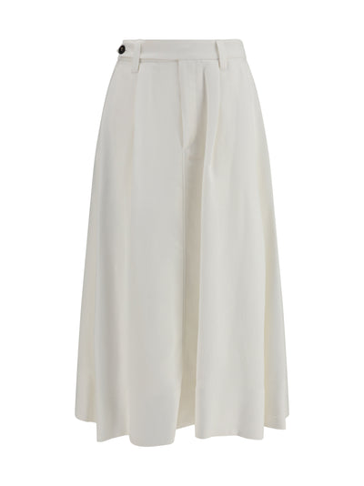 fluid twill tailored skirt with monili