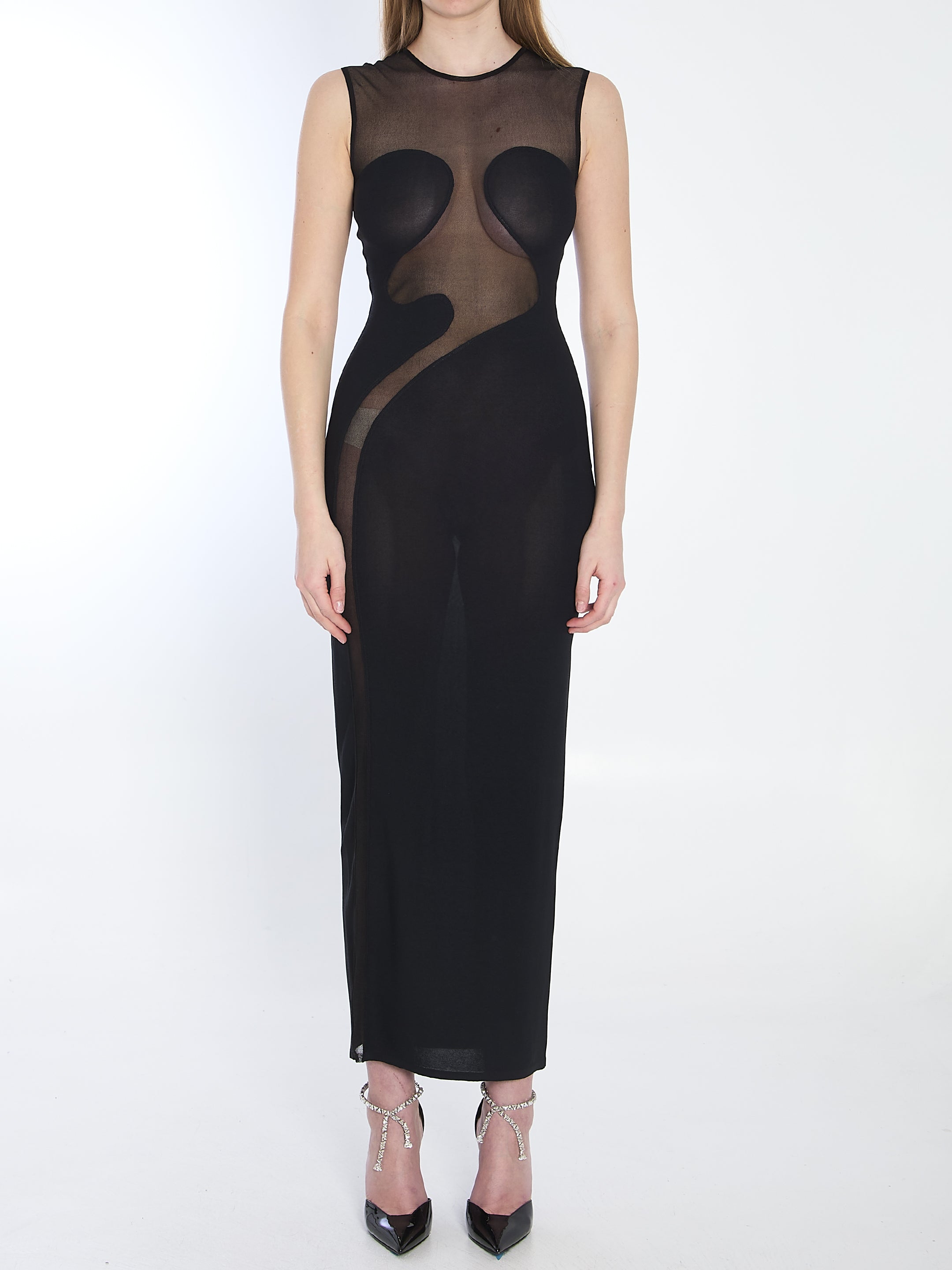 ALAIA 38 knit molded midi dress