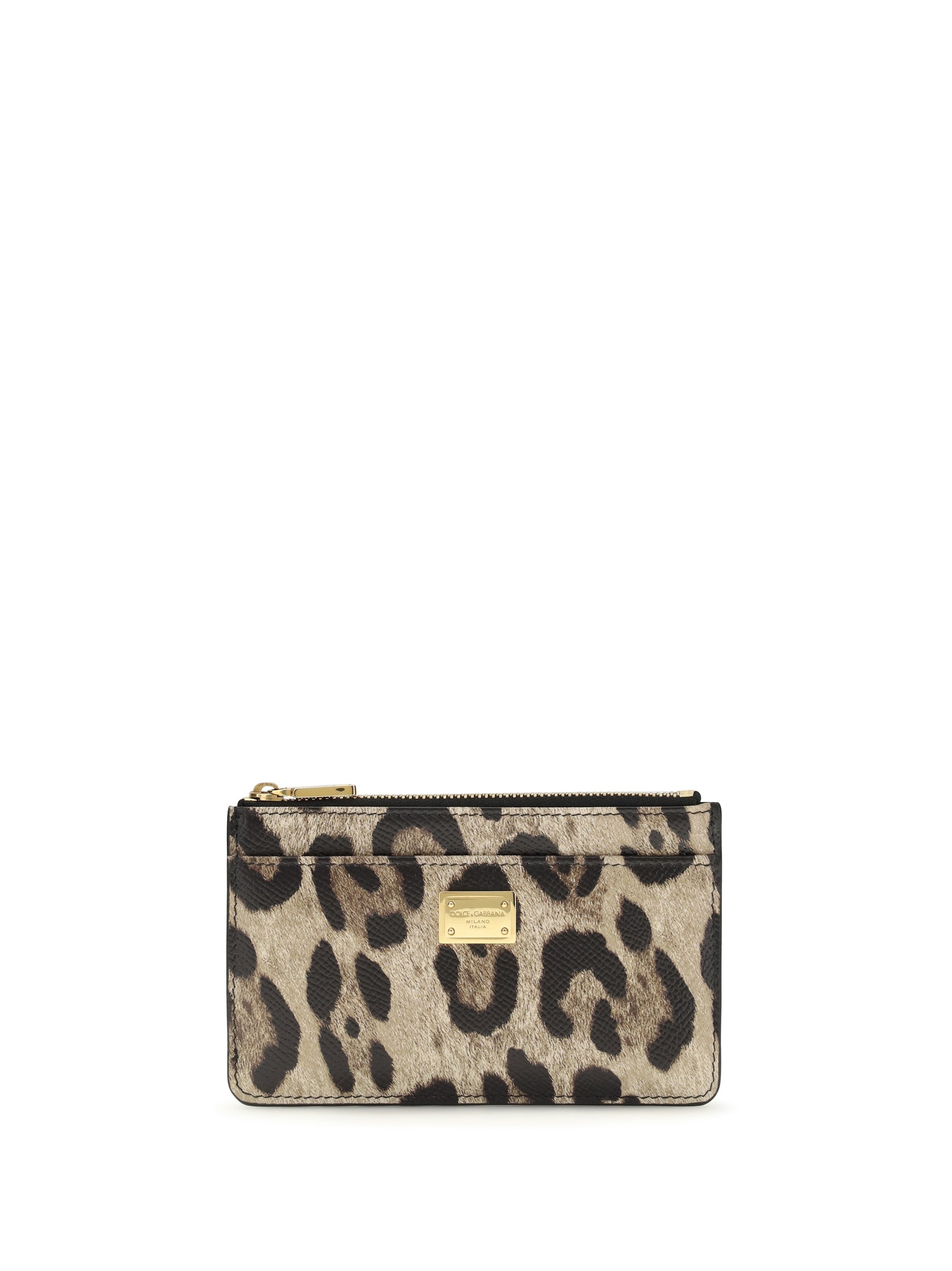 DOLCE & GABBANA OS animal print leather card holder