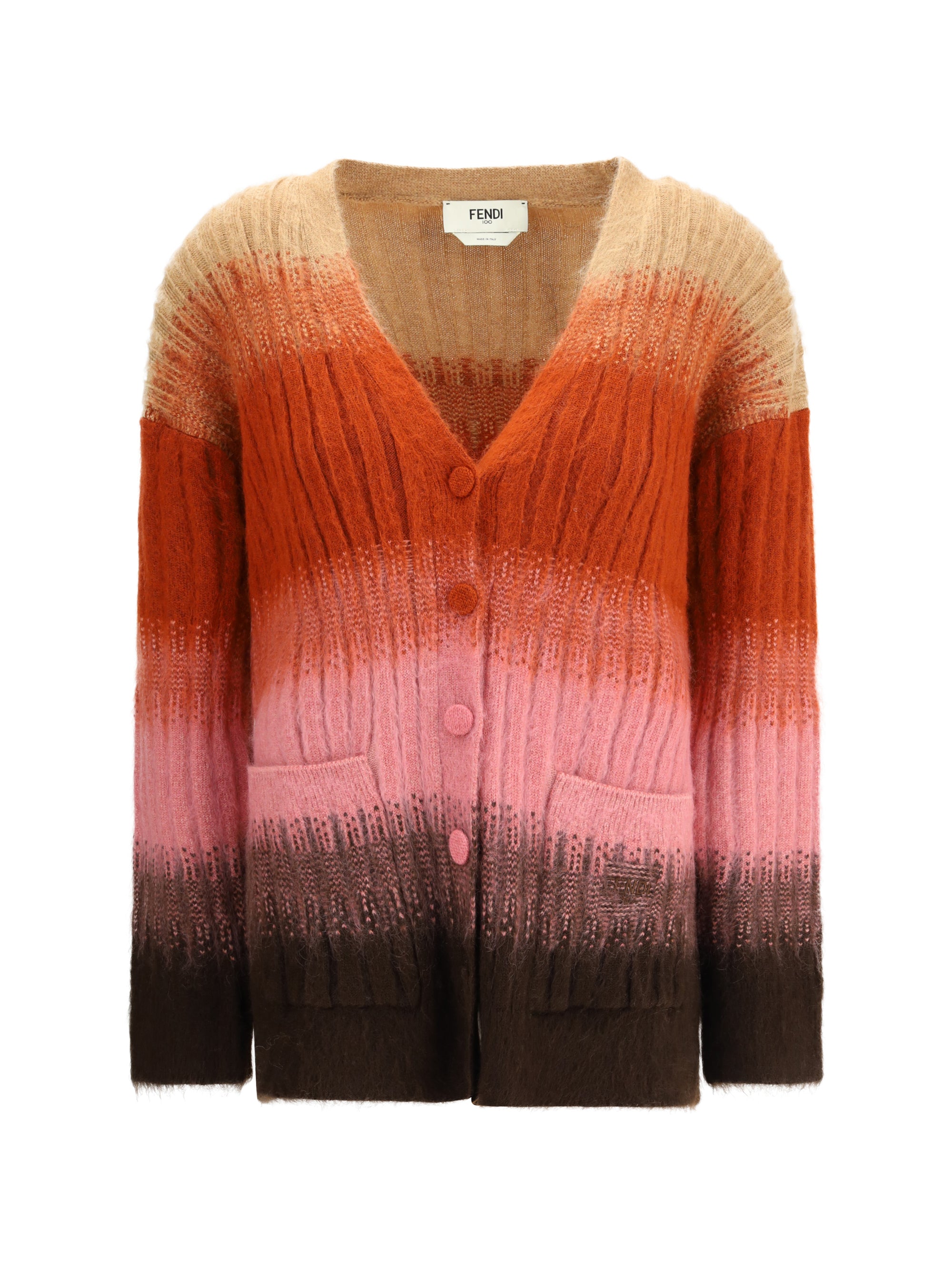 FENDI 38 mohair and wool blend cardigan