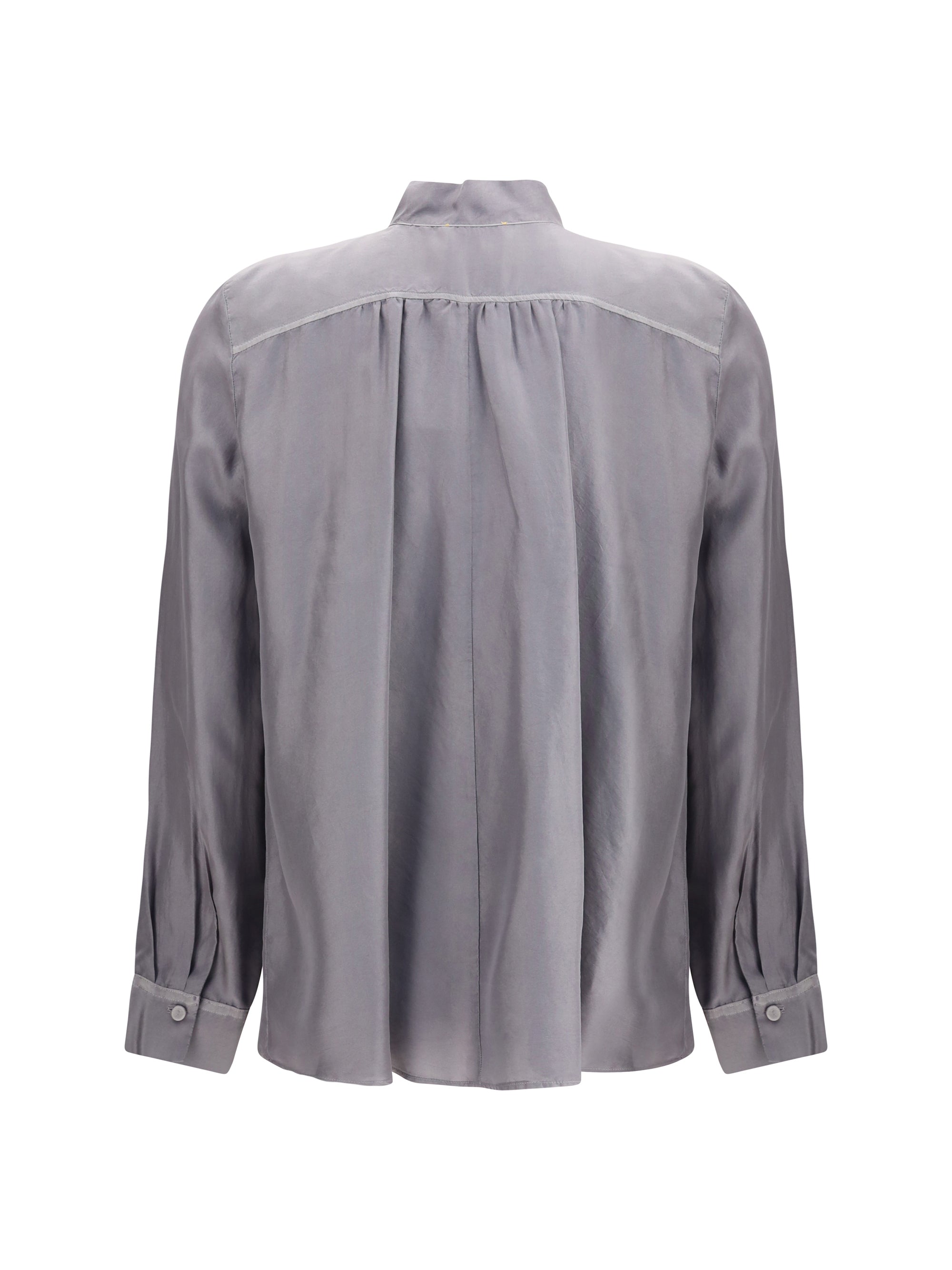 FORTE_FORTE I crater-collar shirt in habotai silk