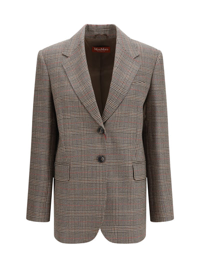 checked pattern wool blazer
