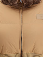 FENDI M cropped down jacket with shearling lining