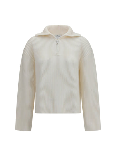 ribbed zip sweater