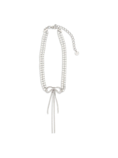 crystal double bow choker