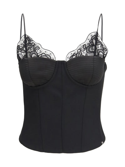 wool-blend lace top