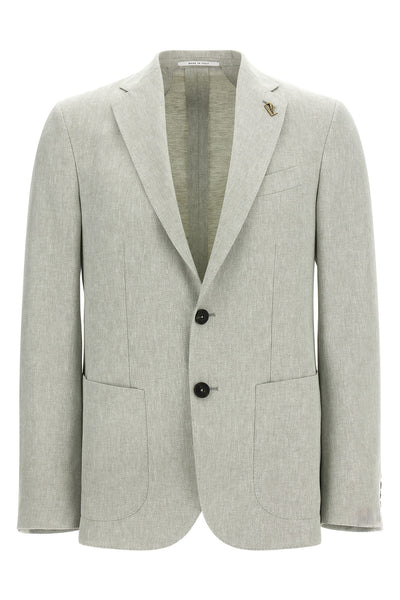 brera single-breasted blazer in linen blend
