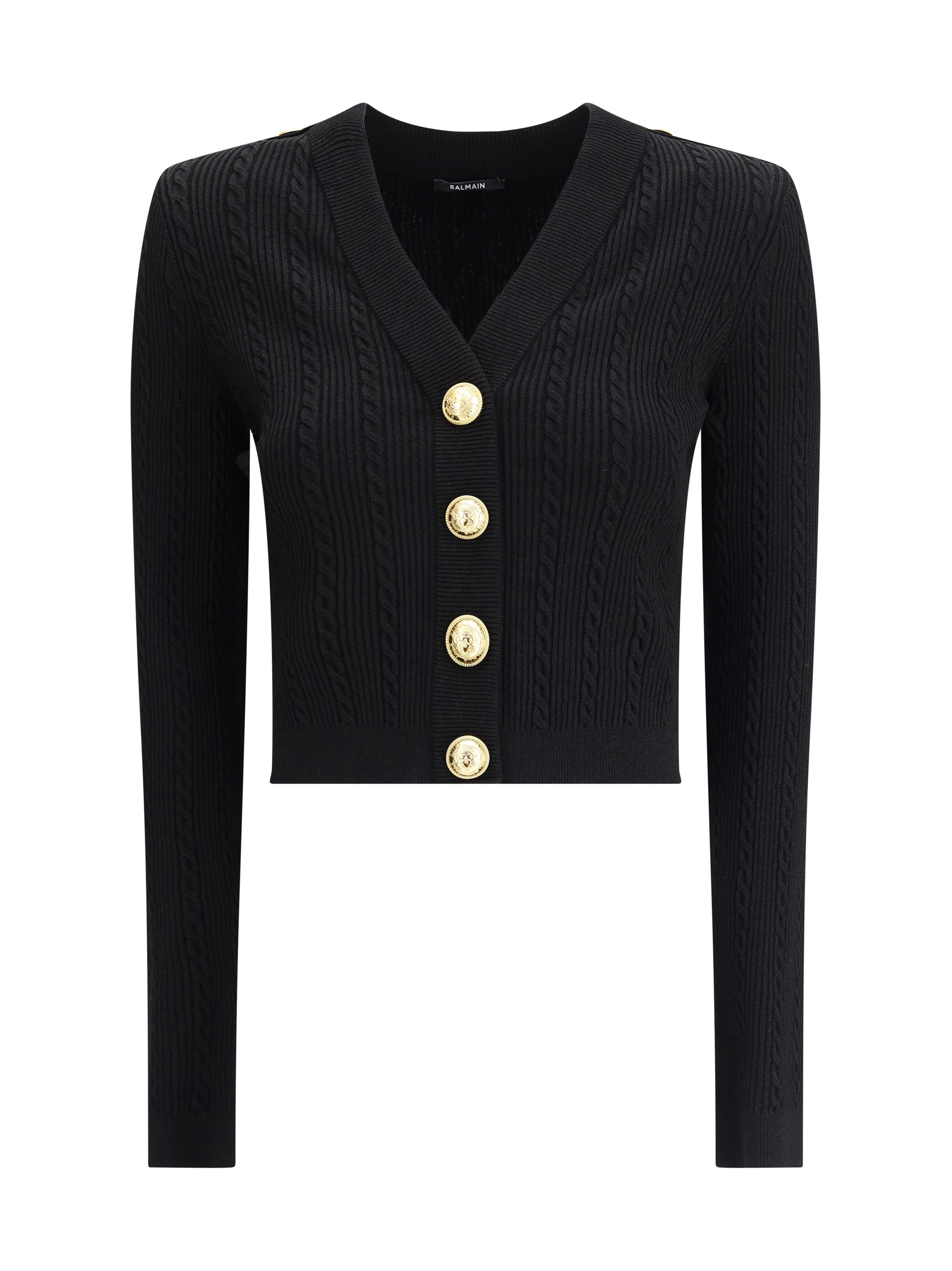 BALMAIN 36 ribbed and braided cardigan